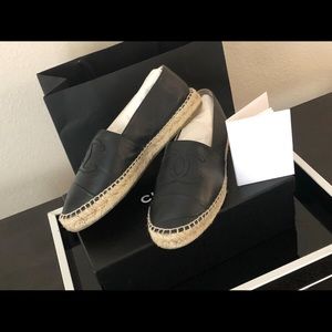 CHANEL Lambskin CC Espadrilles (Women Size: 40)